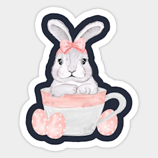 Bunny Inside Cup Watercolor Sticker